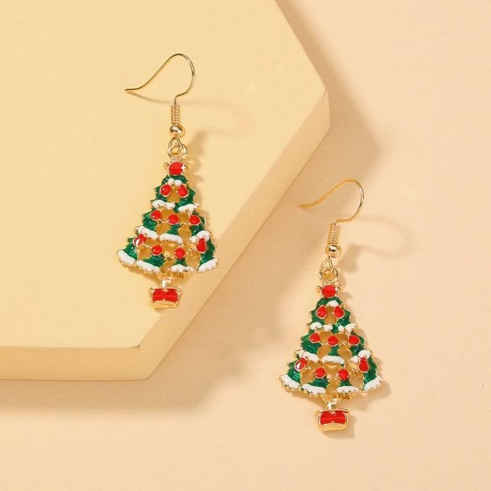 Christmas Series Holiday Pine Bell Tree Earrings